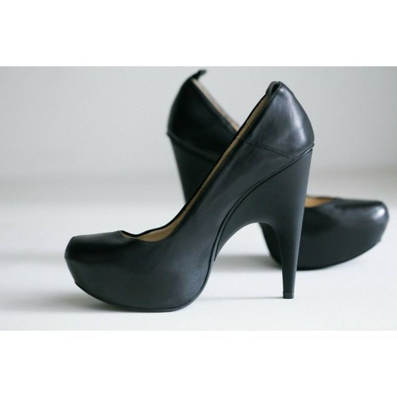 Brand NEW CNC Costume National Black Leather Unique Stiletto Heels 37 - Picture 5 of 12